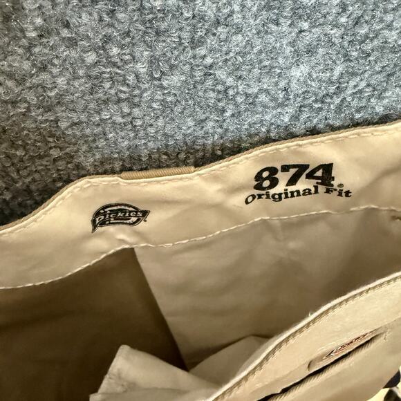 Dickies Pants Mens 40x28 Beige 874 Original Fit Work Pants Pleated - Picture 11 of 12